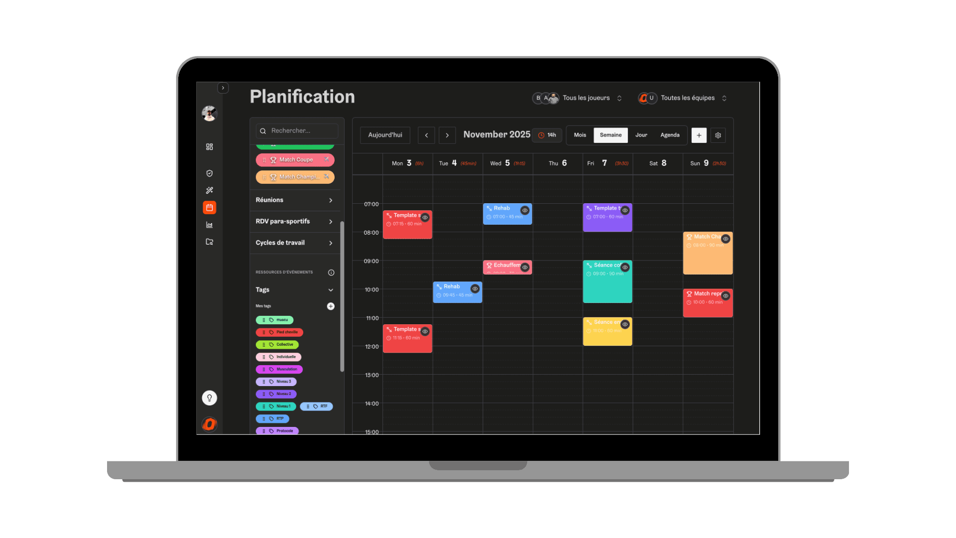 Planification des séances